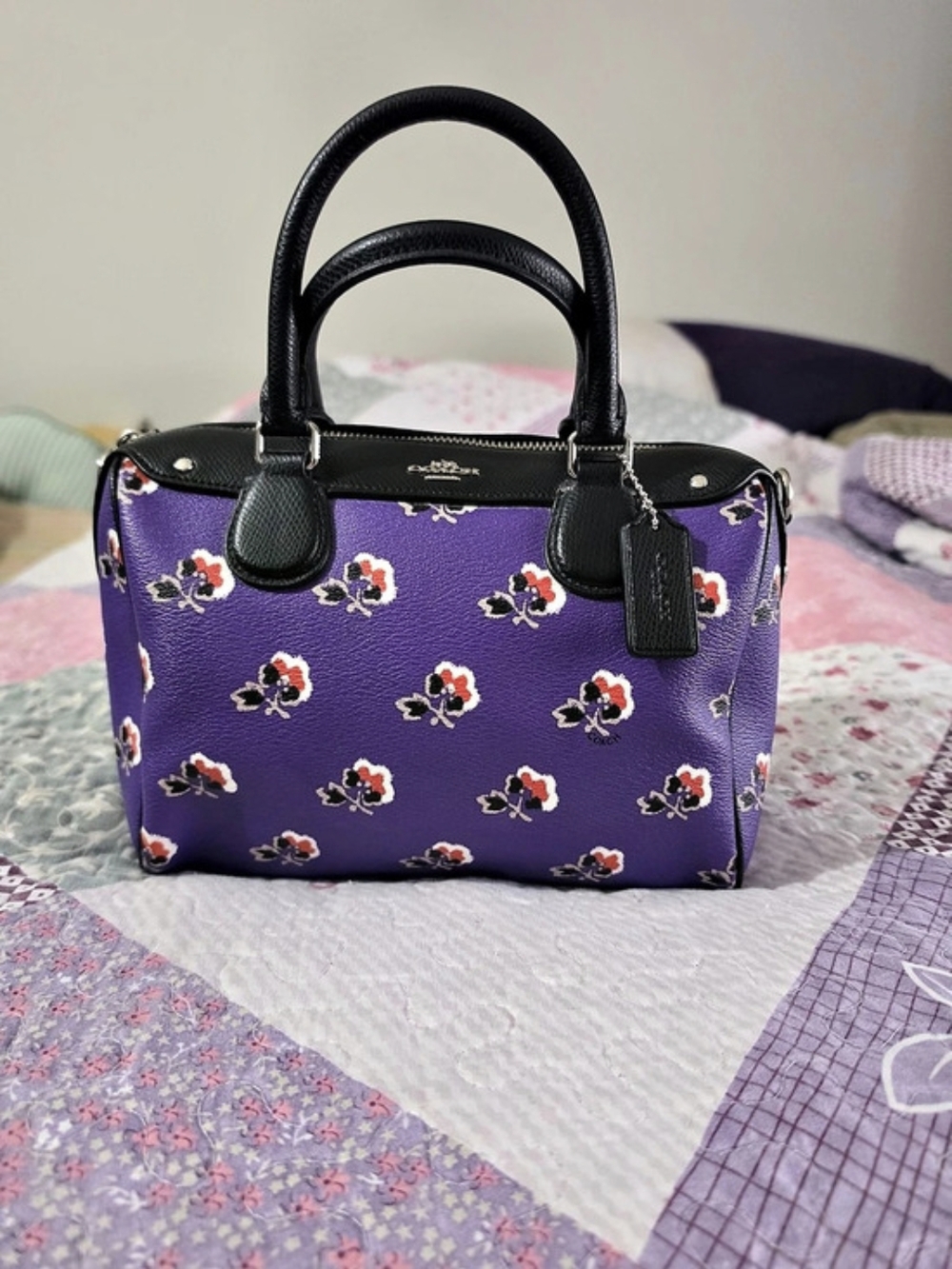 COACH Mini Bennett Satchel in Purple Bramble Rose